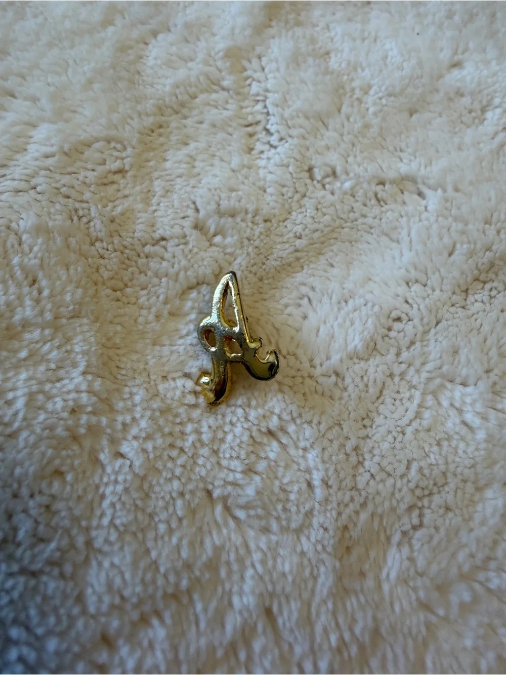 Vintage Gold Script 'A' lapel Accent Pin